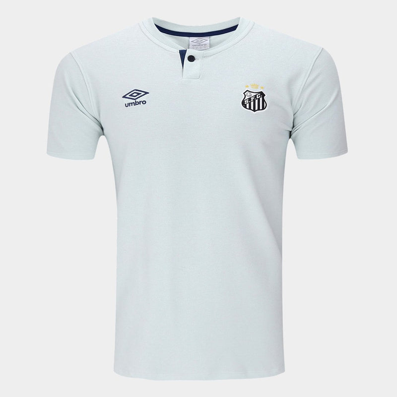 Camisa Polo Santos 2024 Viagem Umbro Masculina - Cinza