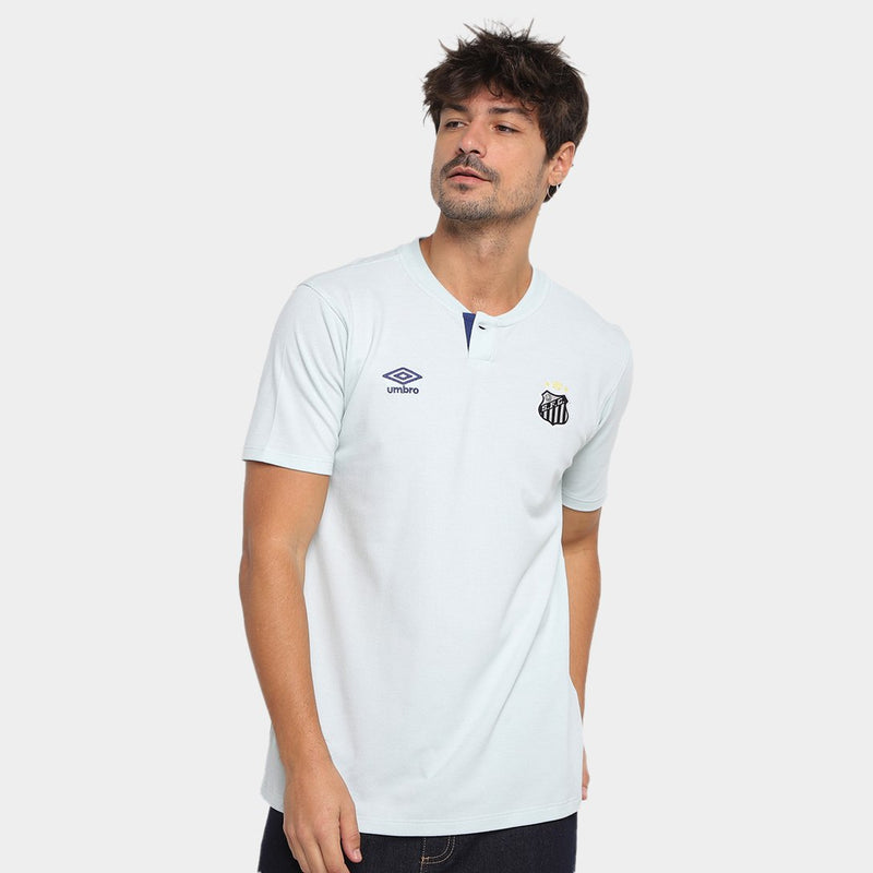 Camisa Polo Santos 2024 Viagem Umbro Masculina - Cinza