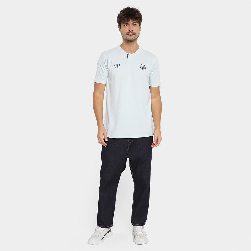 Camisa Polo Santos 2024 Viagem Umbro Masculina - Cinza