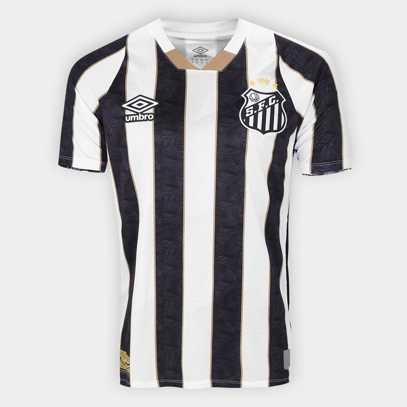 Camisa Santos II 2024 s/n° Torcedor Umbro Masculina - Preto+Branco