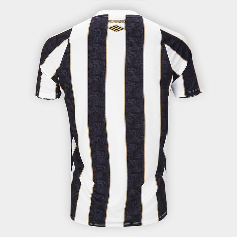 Camisa Santos II 2024 s/n° Torcedor Umbro Masculina - Preto+Branco