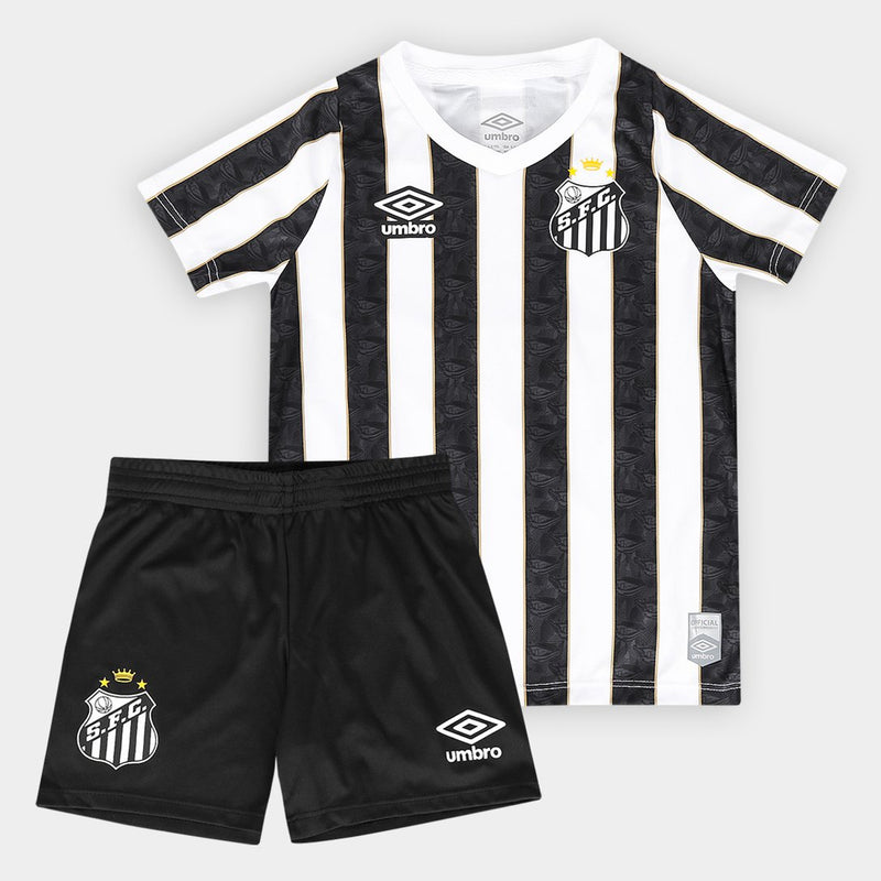 Kit Santos Infantil II 2024 s/n° Torcedor Umbro - Preto+Branco