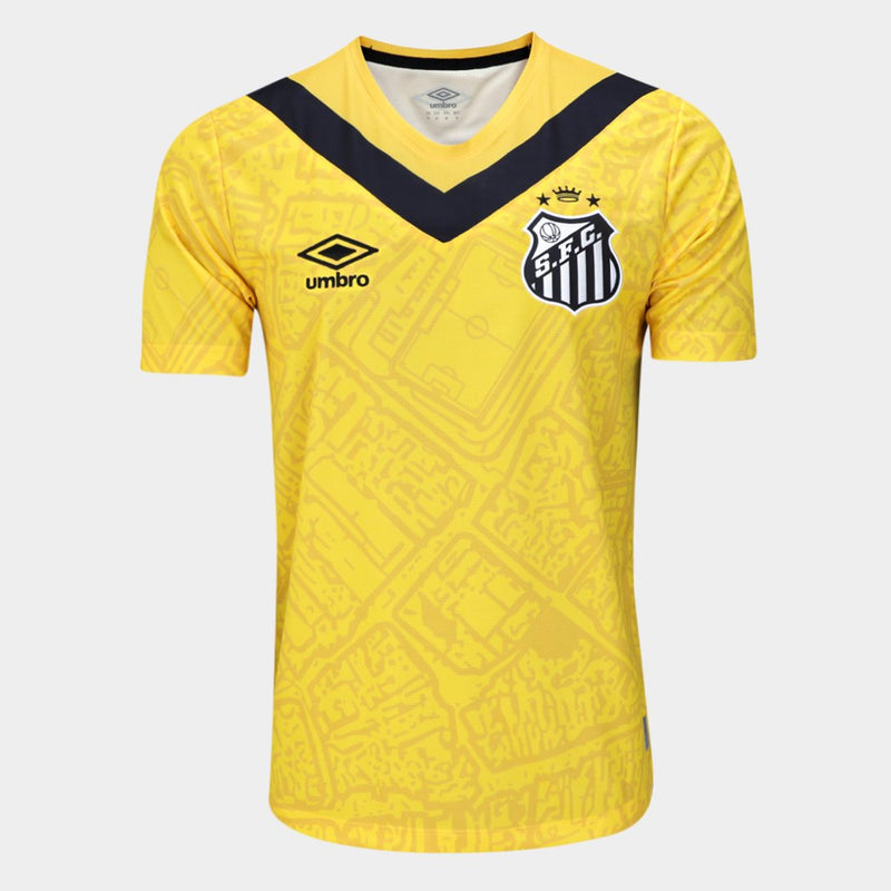 Camisa Santos III 2024 s/n° Torcedor Umbro Masculina - Amarelo+Preto