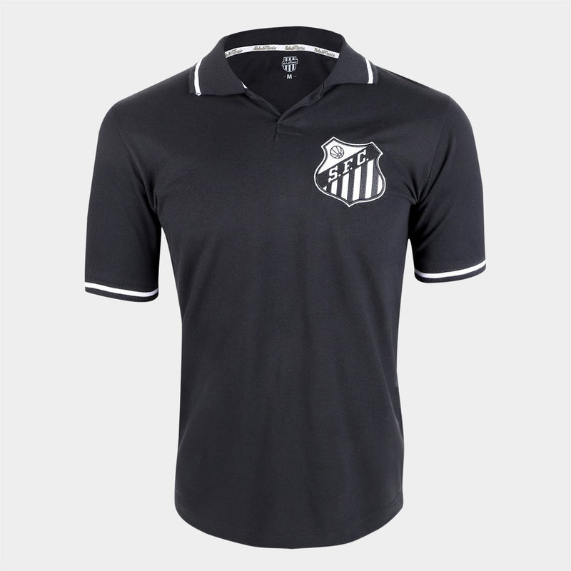 Camisa Polo Santos RetrôMania Masculina - Preto